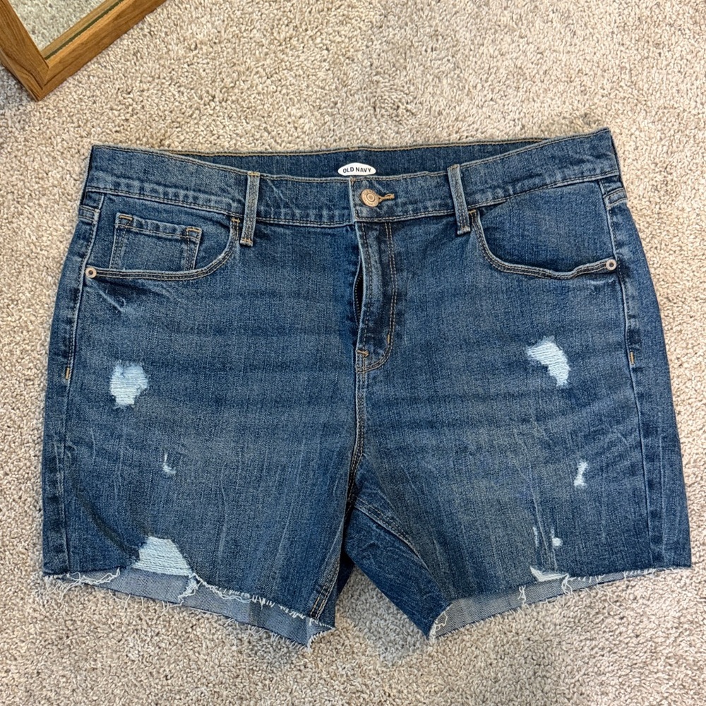 Old Navy Distressed Denim Shorts - Dark Blue